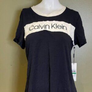 2X Navy Blue/White T-shirt/Dress Calvin Klein